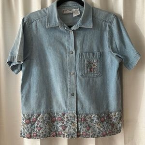 Cottage core vintage jean shirt